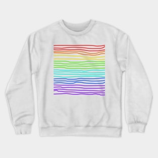 Rainbow Colors Hand Drawn Lines Crewneck Sweatshirt